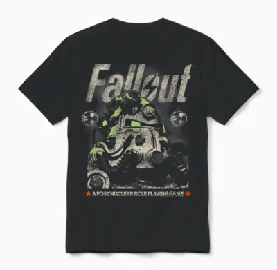 Fallout Video Game Distressed Character Portrait Unisex T-Shirt - Black
