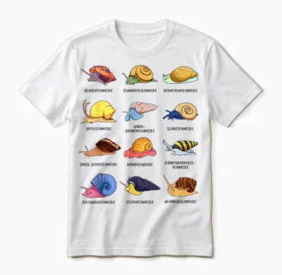 T-Shirt with German Text "schnecken Der Welt" [german Language] Unisex T-Shirt - White