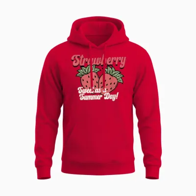Sweet as a Summer Day for Lovers of Strawberries and Fruits Retro Unisex Hoodie - Red