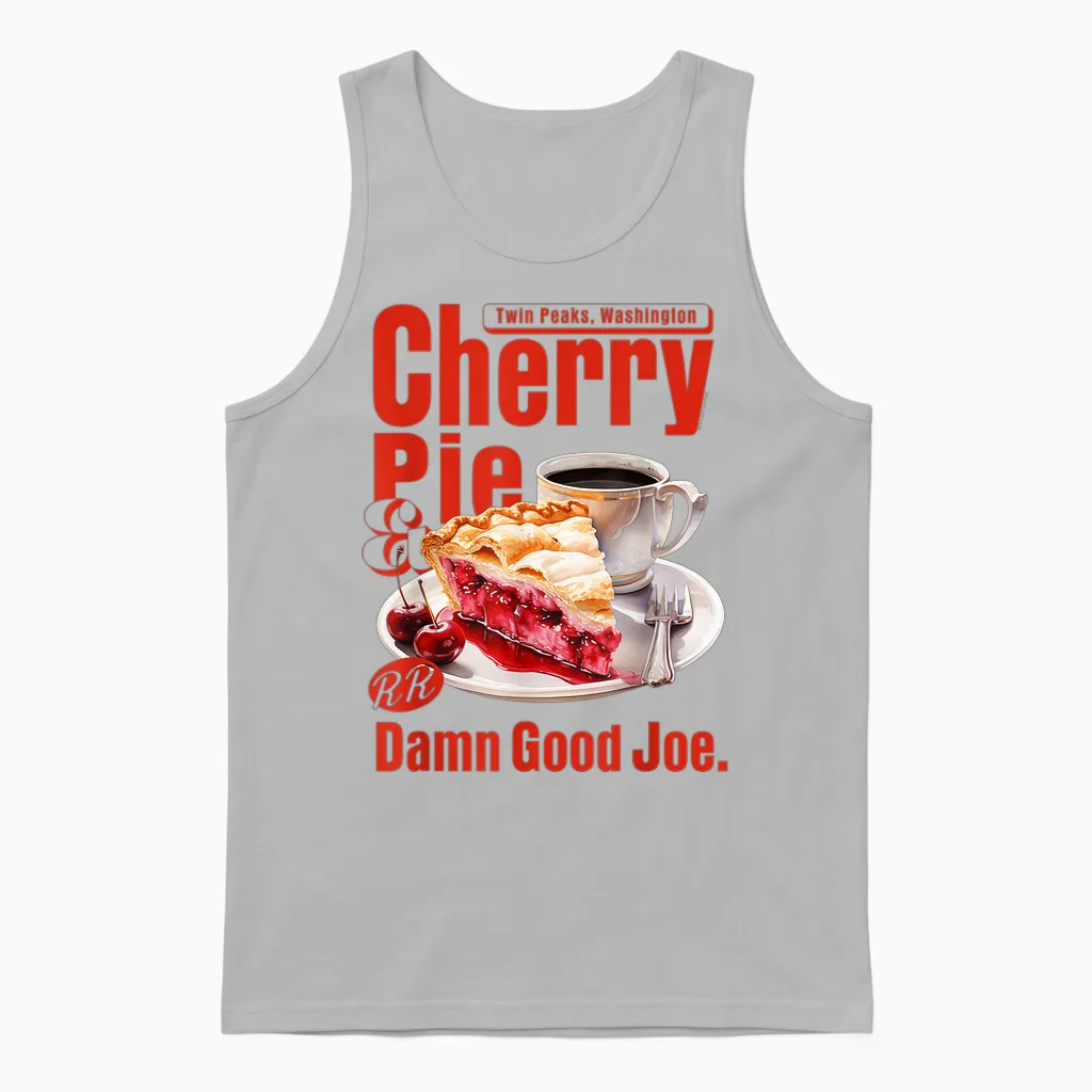 Twin Peaks Cherry Pie and Joe Rr Diner Tv Show T-Shirt, Black, S Unisex Tank Top in Ash