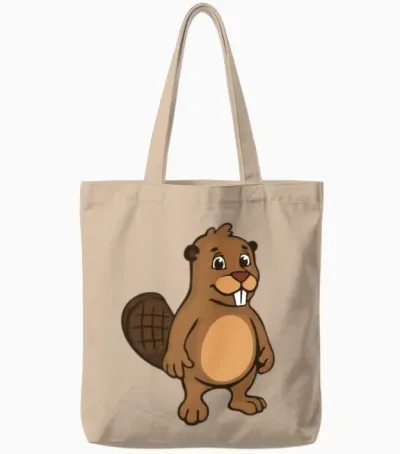 Funny Beaver Tote Bags - Natural
