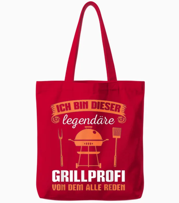 Herren Grillen Bbq Party Grillsaison Legendärer Grillprofi Tote Bags in Red
