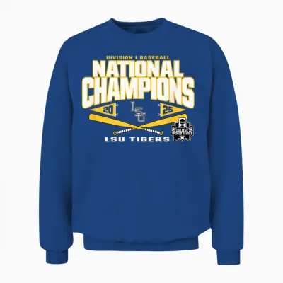 Lsu Tigers Baseball National Champs '25 College World Series Unisex Sweatshirt - Royal