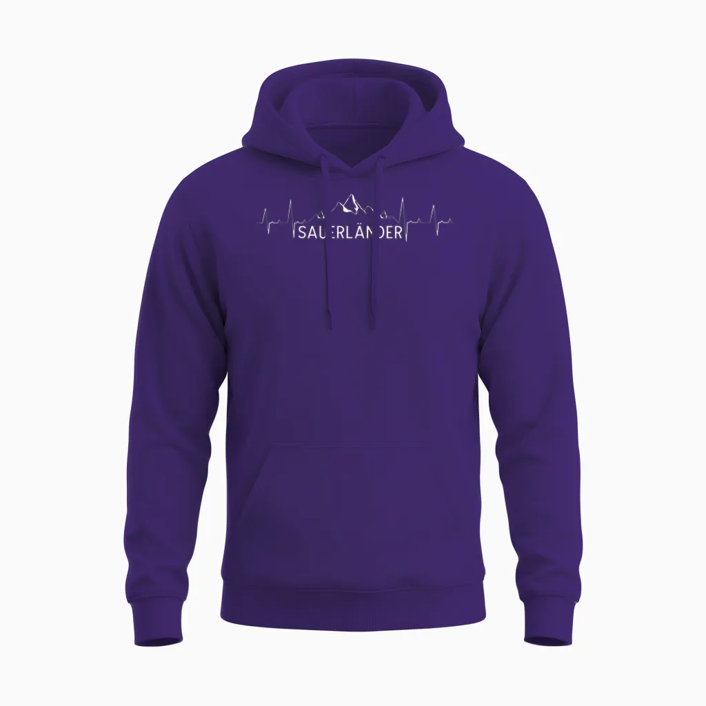 Sauerländer Herzschlag Ekg Sauerland Gebirge Heimat Unisex Hoodie in Purple
