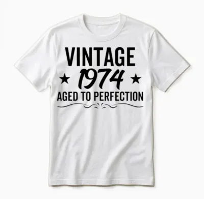 Vintage 1974 Aged to Perfection Unisex T-Shirt - White
