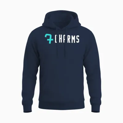 7charms Logo Turquoise/white Unisex Hoodie - Navy