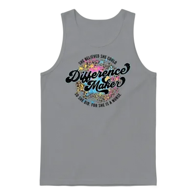 Retro Leopard Nurse Unisex Tank Top - Sport Grey