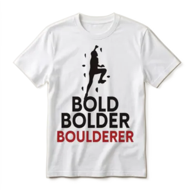 Bold Bolder Boulderer Bouldering Unisex T-Shirt - White