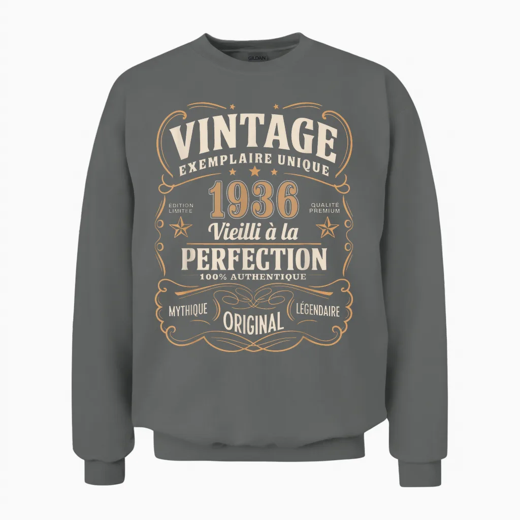 89 Years Man 1936 Birthday T Shirt 89 Years Man 1936 T-Shirt, Black, S Unisex Sweatshirt in Graphite Heather