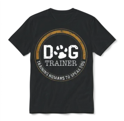 Service Dog Shirt, Dog Trainer Training Humans To Unisex T-Shirt - Black