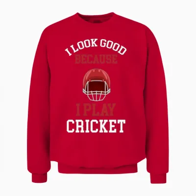 I Look Good Because I Play Cricket Pickleballs Unisex Sweatshirt - Red