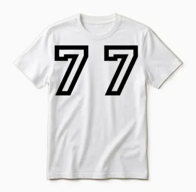 Number - 77 - Seventy Seven Unisex T-Shirt - White