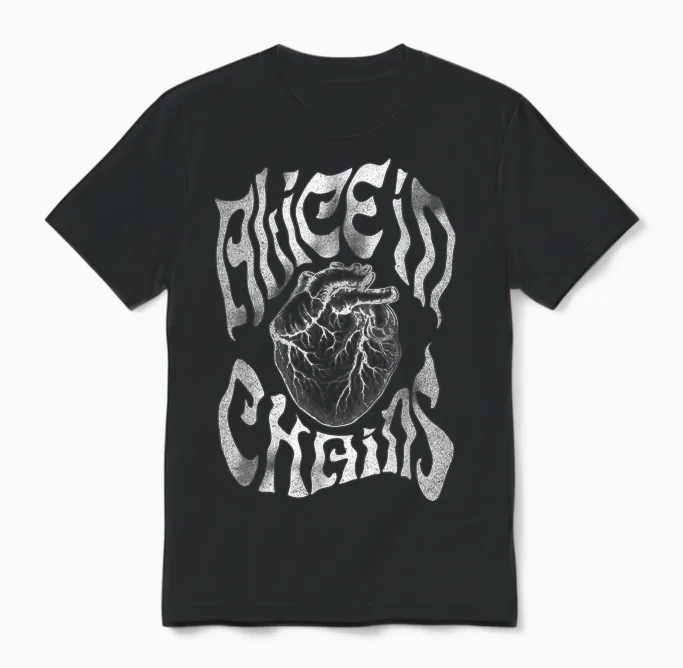 Alice in Chains Heart Unisex T-Shirt in Black