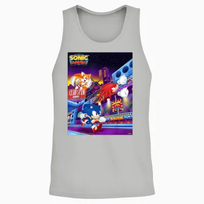 Sonic the Hedgehog - Sonic Mania Club Spin Unisex Tank Top - Ash