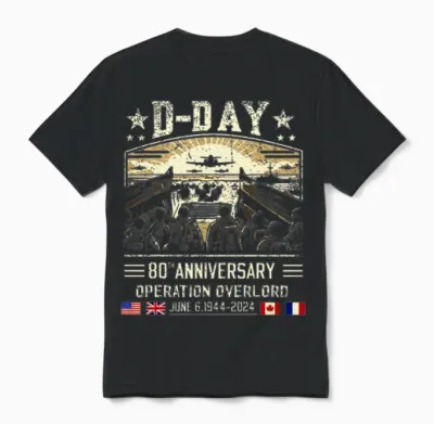 D-Day Dwight D. Eisenhower Quote D Day 80th Annive Unisex T-Shirt - Black