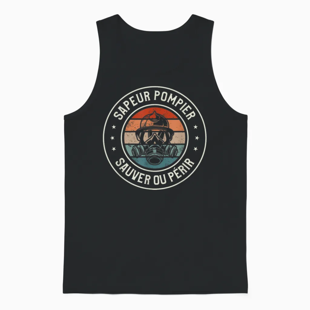 Firefighter Save or Perish Firefighters Unisex Tank Top in Black