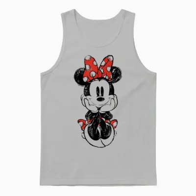 Disney Mickey and Friends Minnie Mouse Doodle T-Shirt Small Unisex Tank Top - Ash