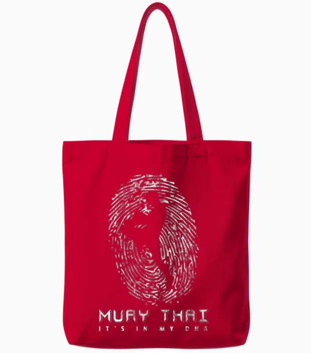 Muay Thai Dna Tote Bags in Red
