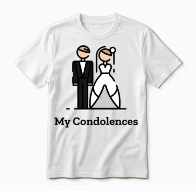 My Condolences Funny Wedding Couple Unisex T-Shirt - White