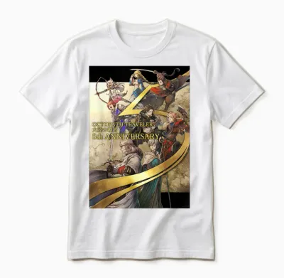 Octopath Traveler: Cotc - 5th Anniversary Unisex T-Shirt - White