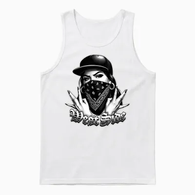 Westside Sign Gang West Coast Hip Hop 90s Bandana Gangster Unisex Tank Top - White