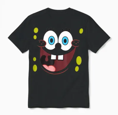 Bob L'éponge Visage Souriant Aux Yeux Brillants Unisex T-Shirt - Black
