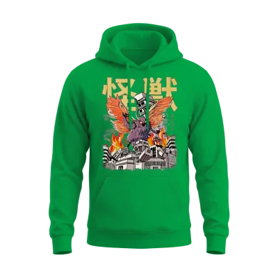 Kaiju Mothman Japanese Anime Monster Cryptid Unisex Hoodie - Irish Green