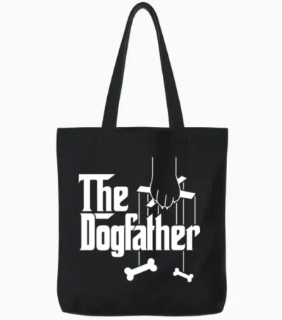 The Dogfather Tote Bags - Black