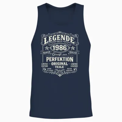 40th Birthday Man Woman 40 Years Decoration 1986 Gift Funny Unisex Tank Top - Navy