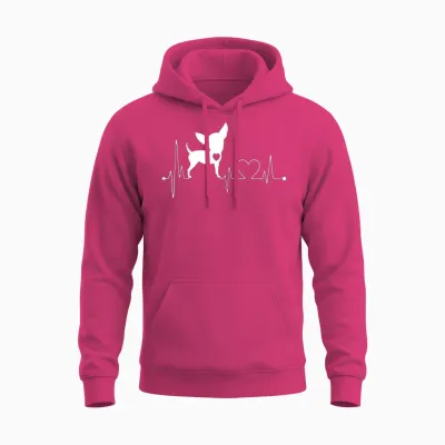 Chihuahua Cute Heartbeat Funny for Men, Women and Children Unisex Hoodie - Heliconia