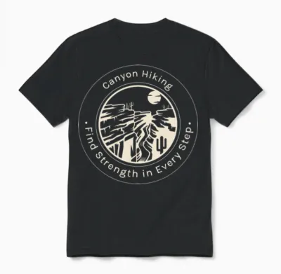 Canyon Hiking for Black Background Unisex T-Shirt - Black