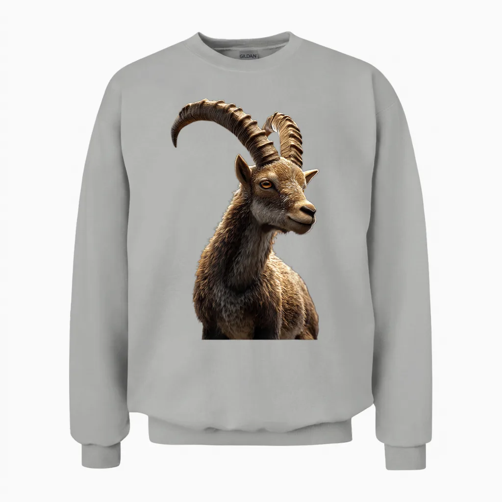 Steinbock Ziege Bock Alpensteinbock Capricorn Süße Ziegen Unisex Sweatshirt in Ash