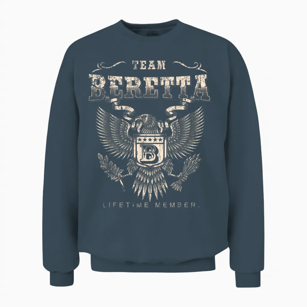 Team Beretta Lifetime Member - Beretta Name T-Shirt, Black Unisex Sweatshirt in Dark Heather