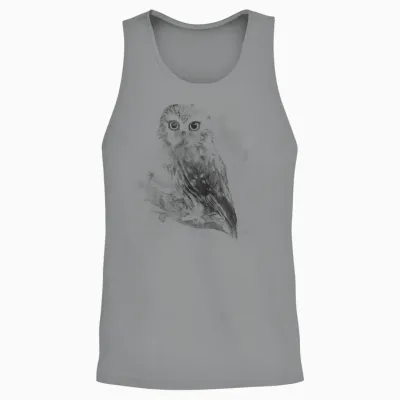 Stunning Northern Owl Monochrome Unisex Tank Top - Sport Grey
