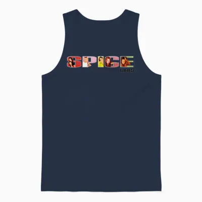 Official Spice Girls Logo T-Shirt, Black Unisex Tank Top - Navy