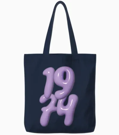 1974 Vintage Tote Bags - Navy