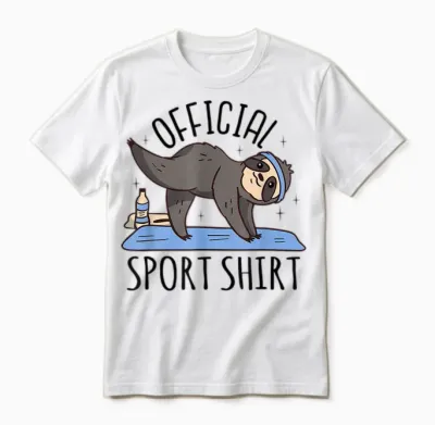 Sportshirt Fitnessshirt Fitness Damen Herren Kinder Faultier Unisex T-Shirt - White