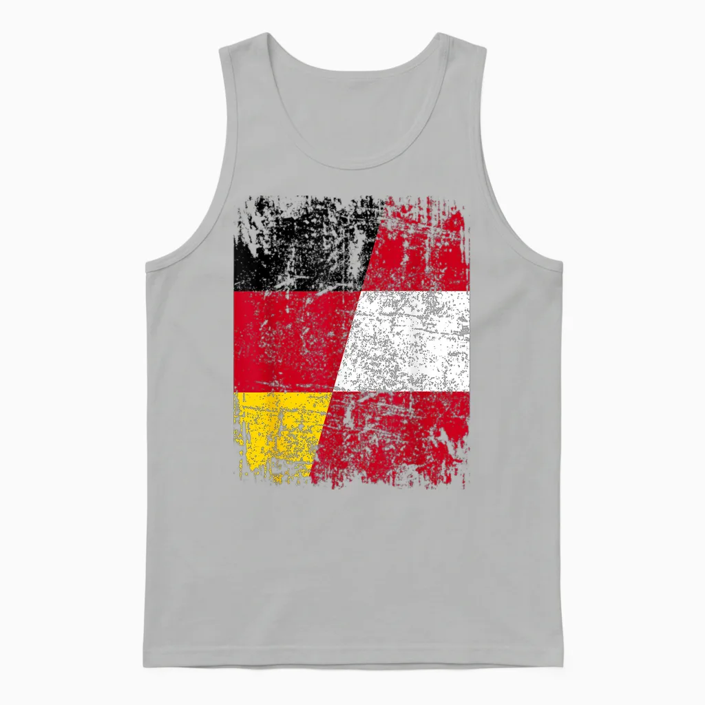 österreich Deutschland Flagge | Damen Herren Kinder Austria Unisex Tank Top in Ash