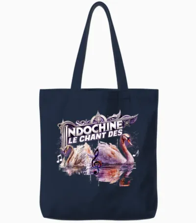 Les Cygnes D'indochine Design Woman Man Child Girl Son T-Shirt, Black, S Tote Bags - Navy