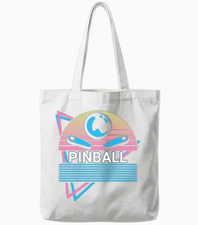 Pinball Machine Retro Tote Bags - White