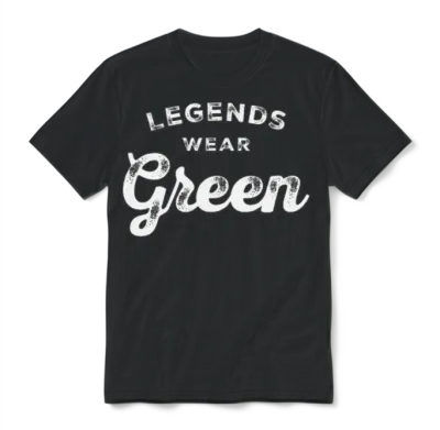 Legends Wear Green Team Spirit Game Gear Color War Unisex T-Shirt - Black