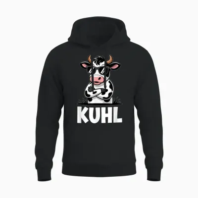 Kuhl Coole Kuh Bauer Lustiges Landwirtschaft Unisex Hoodie - Black