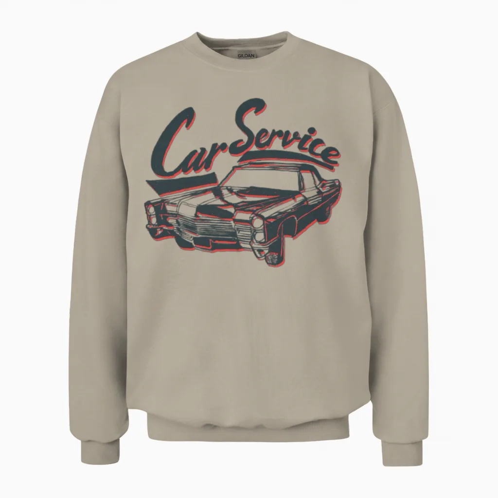 Retro Car - Cars & Muscle Unisex Sweatshirt in Sand
