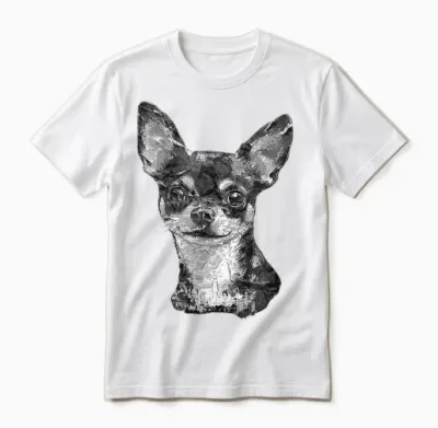 Chihuahua Face Cute Dog Lovers Men Women Black White Unisex T-Shirt - White