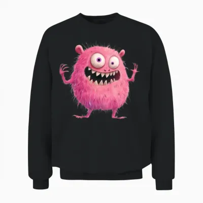 Funny Monster Unisex Sweatshirt - Black
