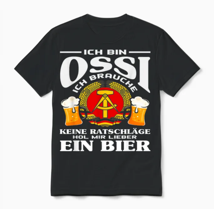 Beer East Germany Ossi Saying Gdr Pride Unisex T-Shirt in Black