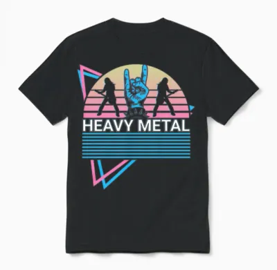 Heavy Metal Retro Unisex T-Shirt - Black