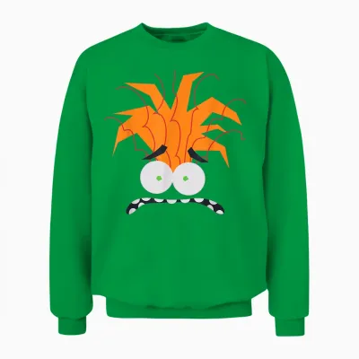Disney and Pixar's Inside Out 2 Anxiety Costume Big Face Unisex Sweatshirt - Irish Green
