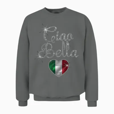Italy Gift Flag Italy Vintage Bella Italia Italiano T-Shirt, Black, S Unisex Sweatshirt - Graphite Heather