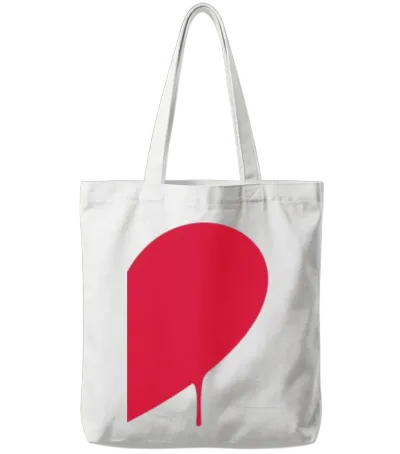 Half Heart Man Tote Bags - White